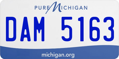 MI license plate DAM5163