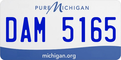 MI license plate DAM5165