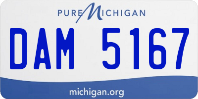 MI license plate DAM5167