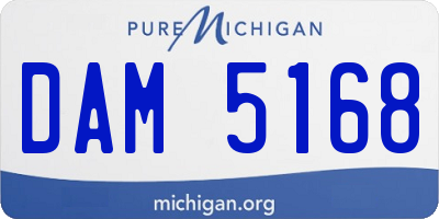 MI license plate DAM5168
