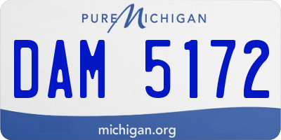 MI license plate DAM5172
