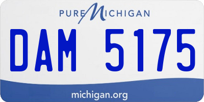 MI license plate DAM5175