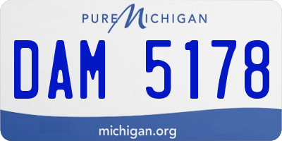 MI license plate DAM5178