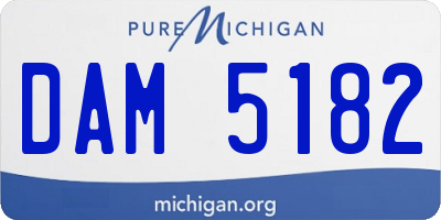 MI license plate DAM5182