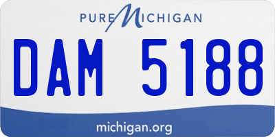 MI license plate DAM5188
