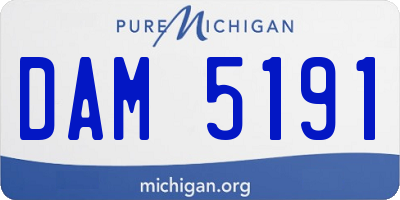 MI license plate DAM5191