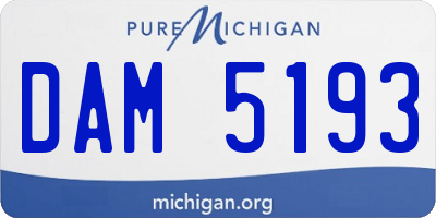 MI license plate DAM5193