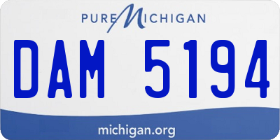 MI license plate DAM5194