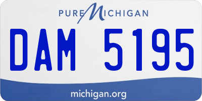 MI license plate DAM5195