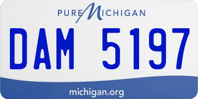 MI license plate DAM5197