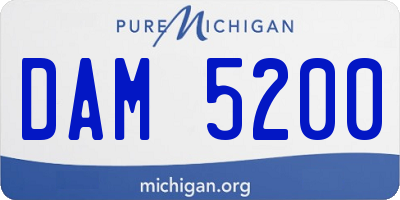 MI license plate DAM5200