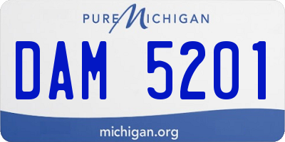 MI license plate DAM5201