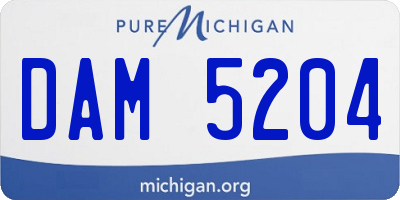 MI license plate DAM5204