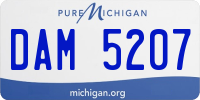 MI license plate DAM5207