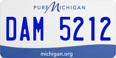 MI license plate DAM5212