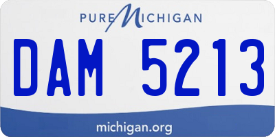 MI license plate DAM5213