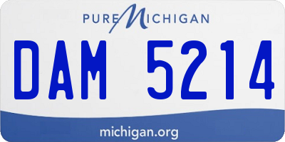 MI license plate DAM5214