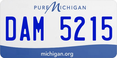 MI license plate DAM5215