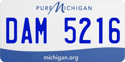 MI license plate DAM5216