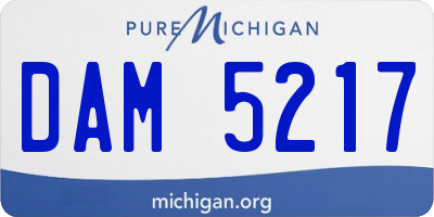 MI license plate DAM5217