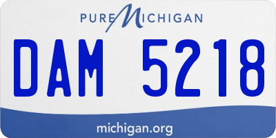 MI license plate DAM5218