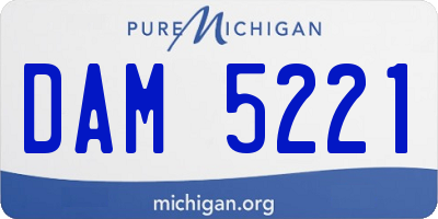 MI license plate DAM5221