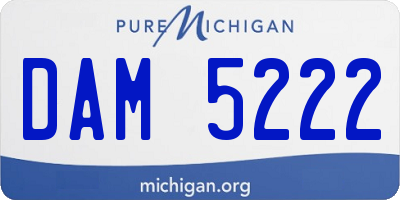 MI license plate DAM5222