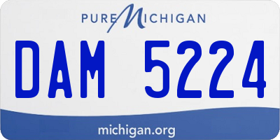 MI license plate DAM5224