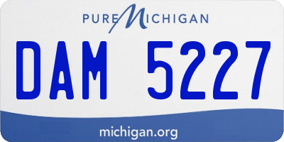 MI license plate DAM5227