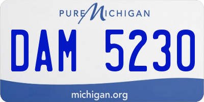 MI license plate DAM5230