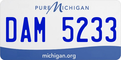 MI license plate DAM5233