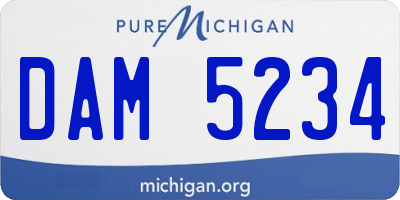 MI license plate DAM5234