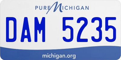 MI license plate DAM5235