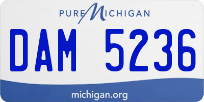 MI license plate DAM5236
