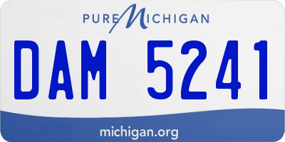 MI license plate DAM5241
