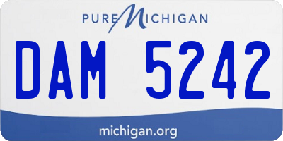 MI license plate DAM5242