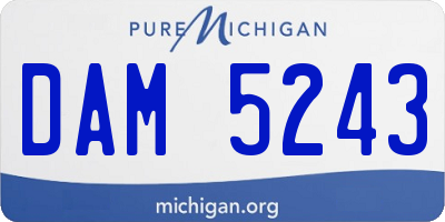 MI license plate DAM5243