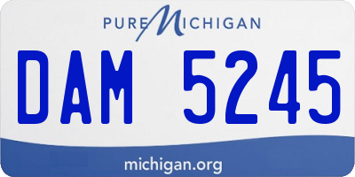 MI license plate DAM5245