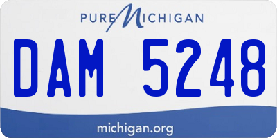 MI license plate DAM5248