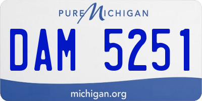 MI license plate DAM5251