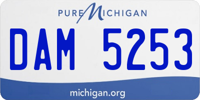 MI license plate DAM5253