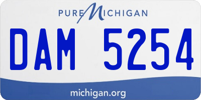 MI license plate DAM5254