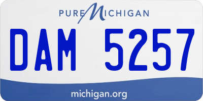 MI license plate DAM5257