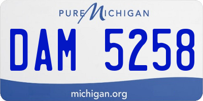 MI license plate DAM5258