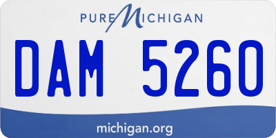 MI license plate DAM5260