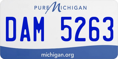 MI license plate DAM5263