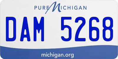 MI license plate DAM5268