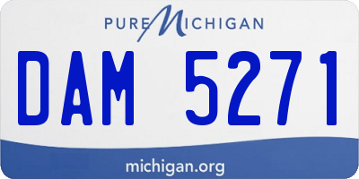 MI license plate DAM5271