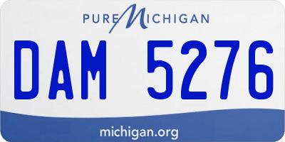 MI license plate DAM5276