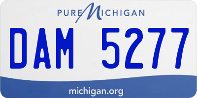 MI license plate DAM5277